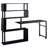 Home Office Computer Desk L-Shaped Corner Table, Rotating Computer Table with 5-Tier Bookshelf, Four Installation Methods, Lockable Casters (Black)-966394511