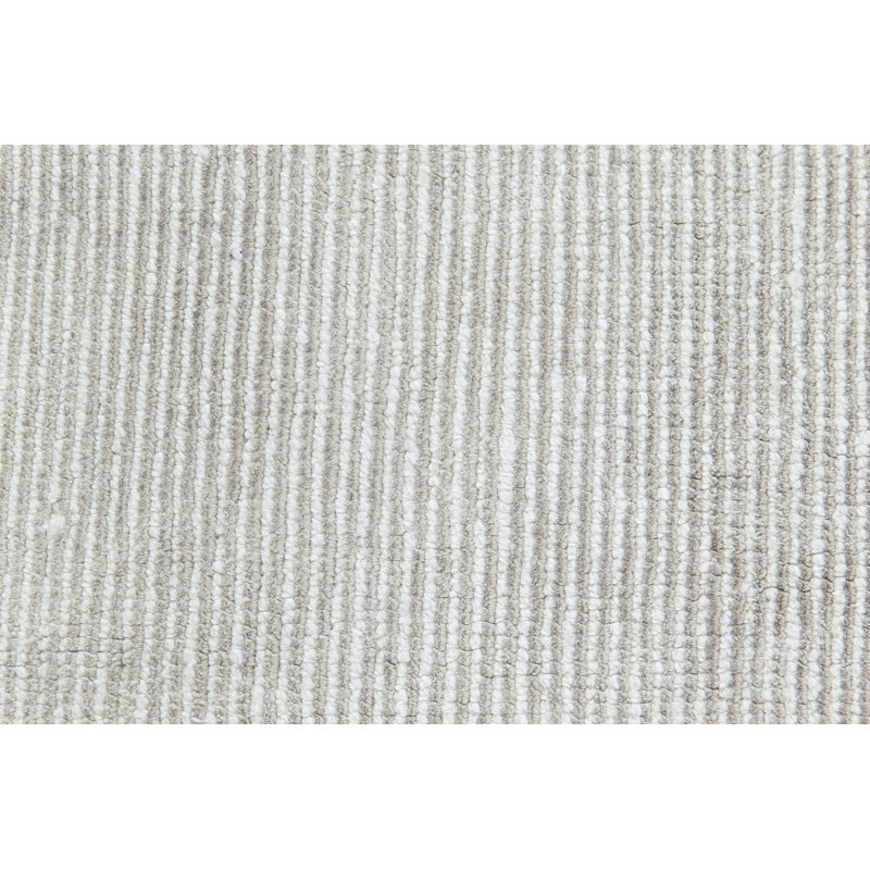 Tapis contemporain rayé en laine fait à la main 3 pi 5 po x 7 pi 2 po Modern