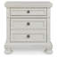 Table de chevet 2 tiroirs blanche Mikado