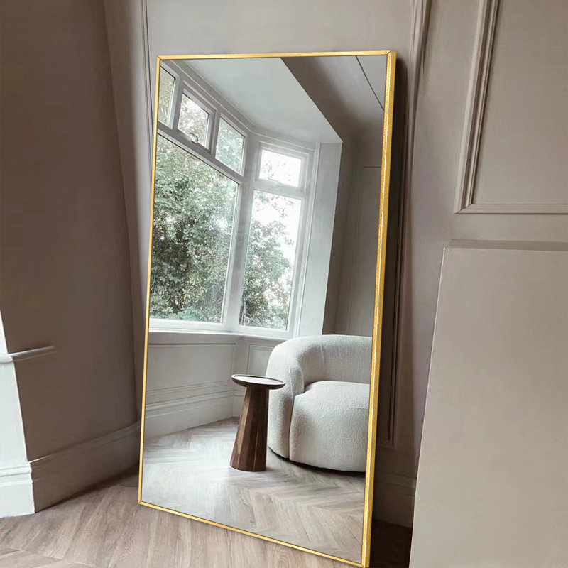 Miroir pleine grandeur Vertell, 71 po x 32 po, Or brossé