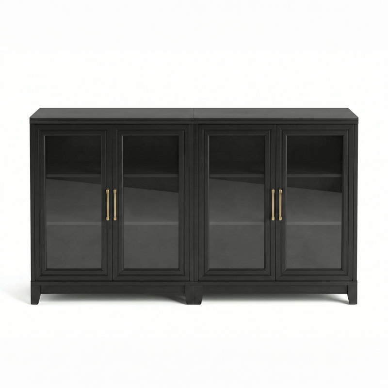 Armoires 2 portes Martha Stewart Bedford avec portes à fermeture douce et quincaillerie de qualité supérieure, Noir