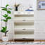 Deux tiroirs, trois portes pliantes, grande armoire à chaussures de rangement, blanc
