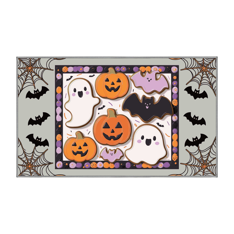 Tapis de vacances d'Halloween The Holiday Aisle®, Rectangle 5 pi x 7 pi