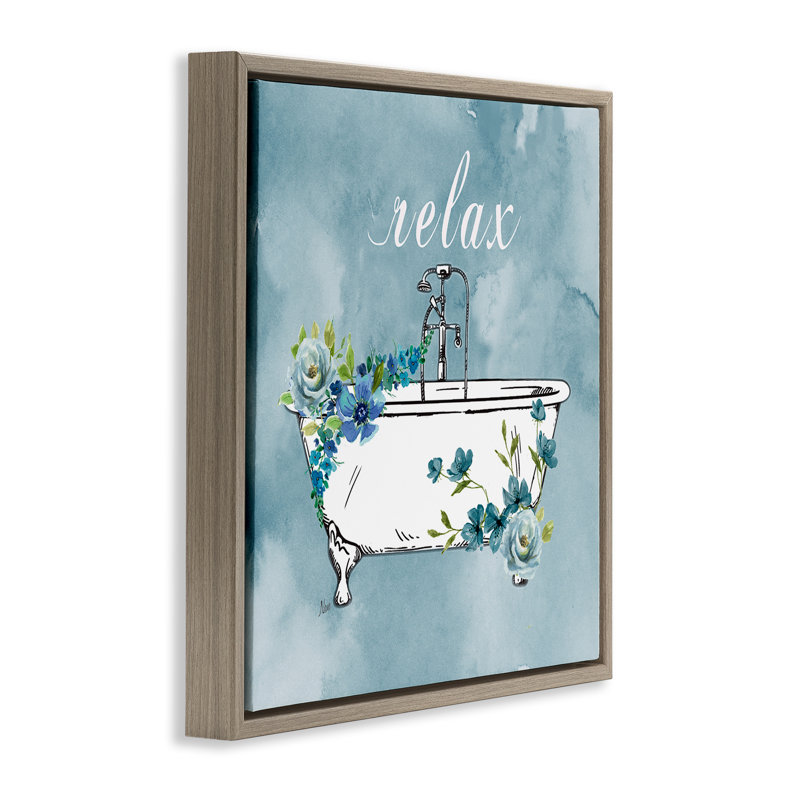Cadre floral Floral Relax Rules, design par Nan, Montalcino orme flottant encadré, H 18 po x l 18 po