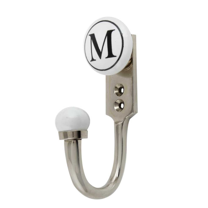 Letter M Ceramic Wall Hook