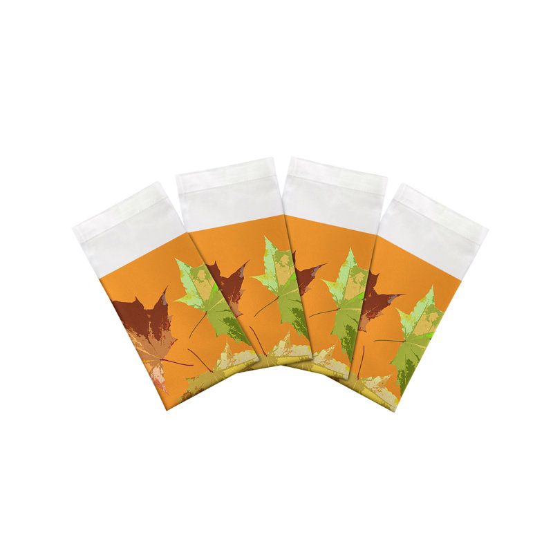 Autumn Leaves Cotton Sateen Dinner Napkins, Butternut