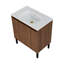 Meuble-lavabo de 36 po avec lavabo, structure autoportante pour une stabilité au sol, fermeture silencieuse pour un fonctionnement silencieux, finition en chêne élégant pour une esthétique moderne (lavabo blanc)