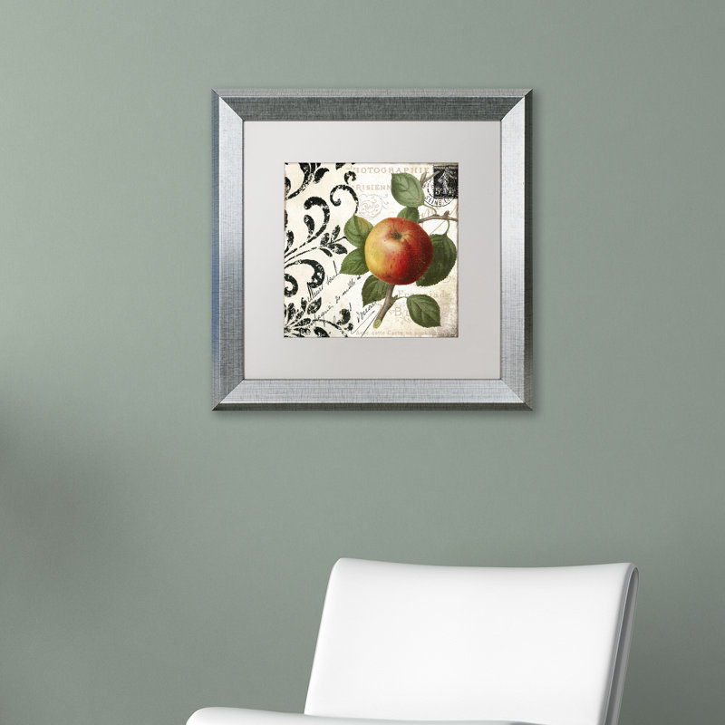 Jadaya «Les Fruits Jardin IV», impression encadrée, Toile avec cadre argenté, H 16 po x l 16 po x P 0,5 po, Blanc