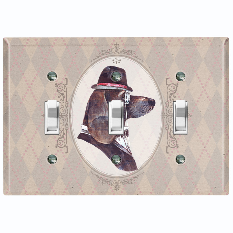 Plaque murale d'interrupteur à bascule Tuxedo Fancy Long Ears Dog