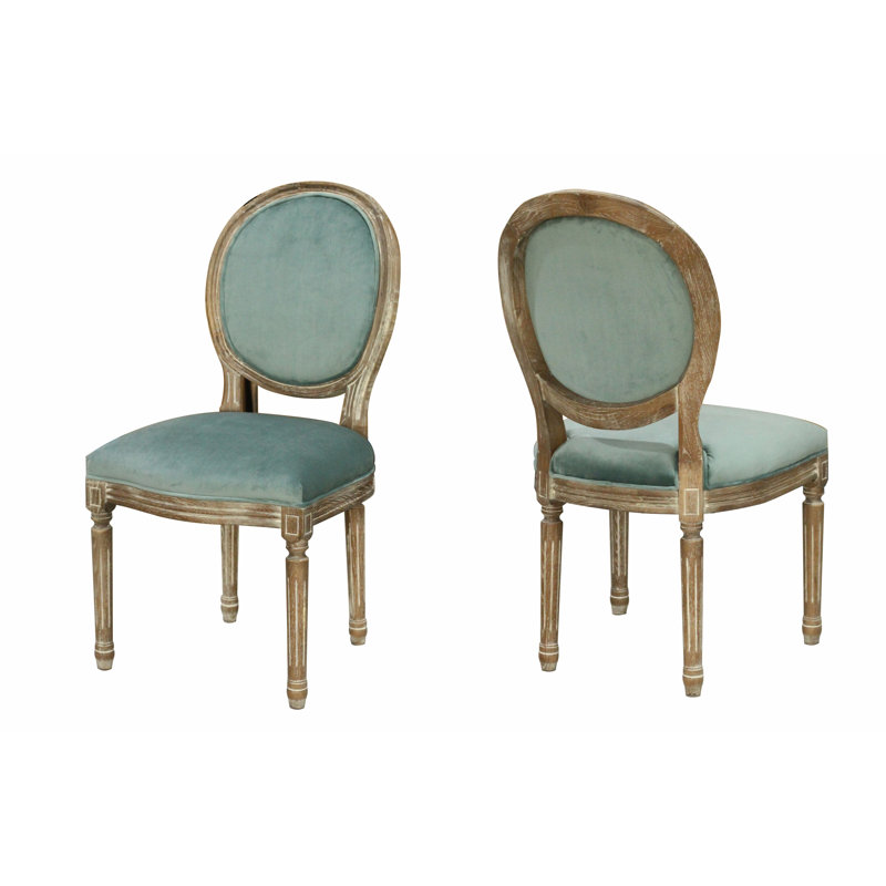 Chaise de salle à manger rembourrée Clematite, Bleu