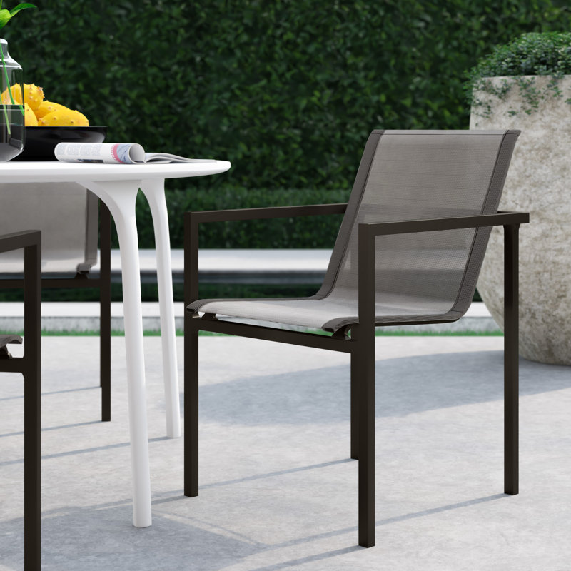 Skiff Outdoor Dining Armchair, Carbon