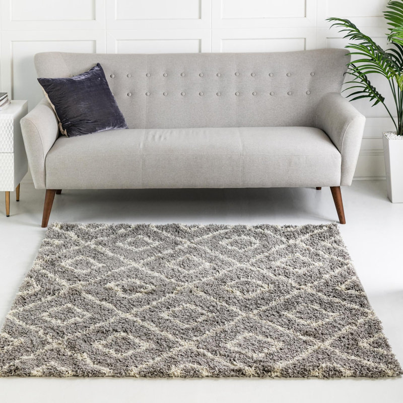 Azbill Geometric Indoor Rug, Square 7'10"