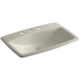 Man's Lav Metal Rectangular Drop-In Bathroom Sink with Overflow