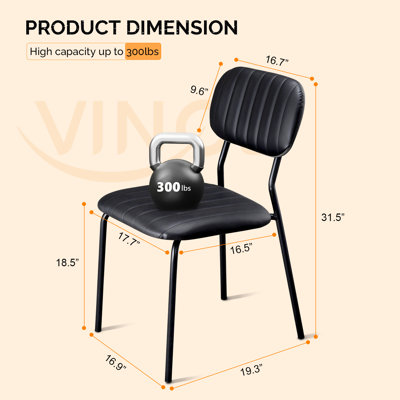 Ensemble de 4 chaises empilables noires rembourrées Comfort