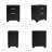 23.62" Modern Black Nightstand With 2-Drawer 