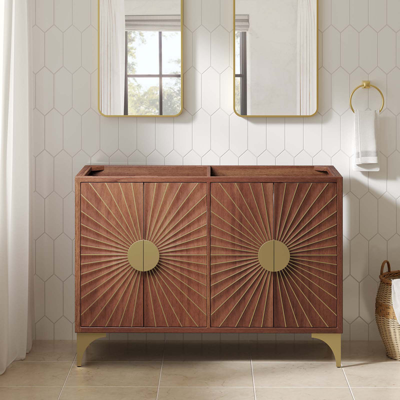 Modway 47" Double Bathroom Vanity Base Only in Brown