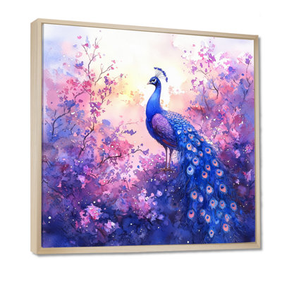 Hanshaw paon à l'aube mauve III - oiseau, art mural