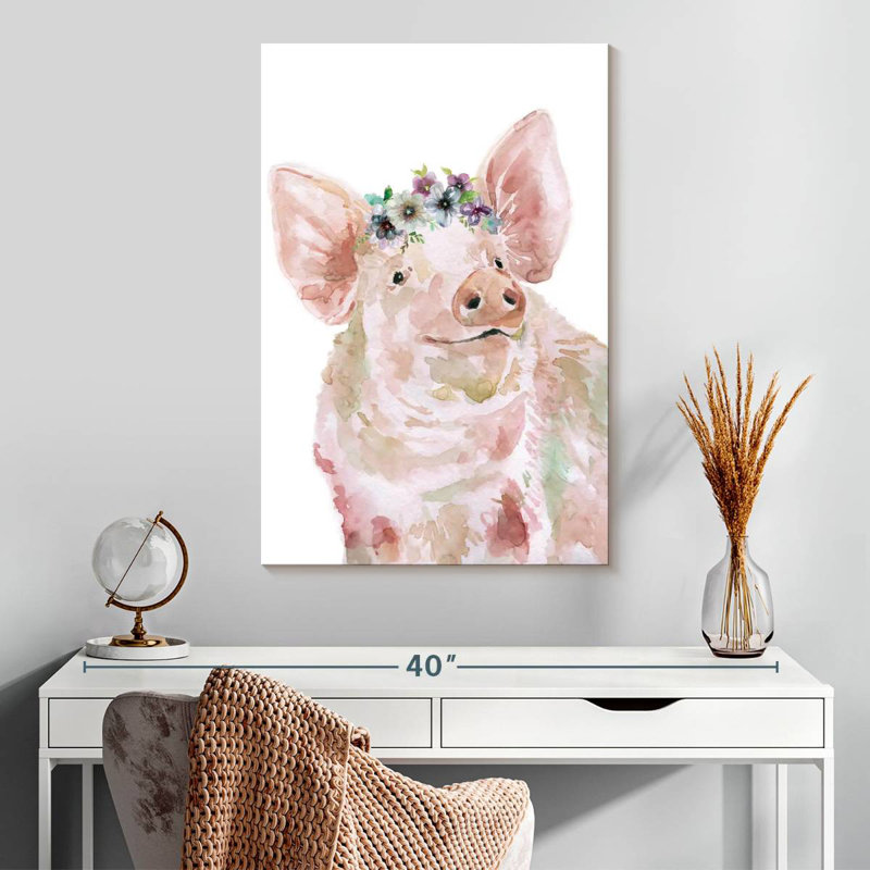 Brampt Flower Crown Pig, 30" H x 20" W