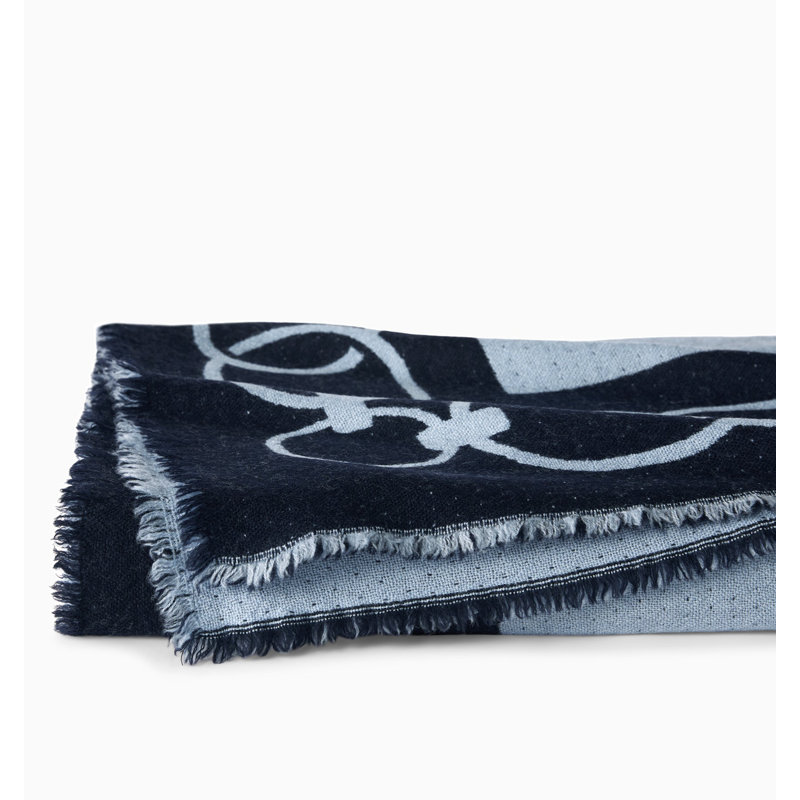 Eterna Hand Woven Throw Blanket, Navy