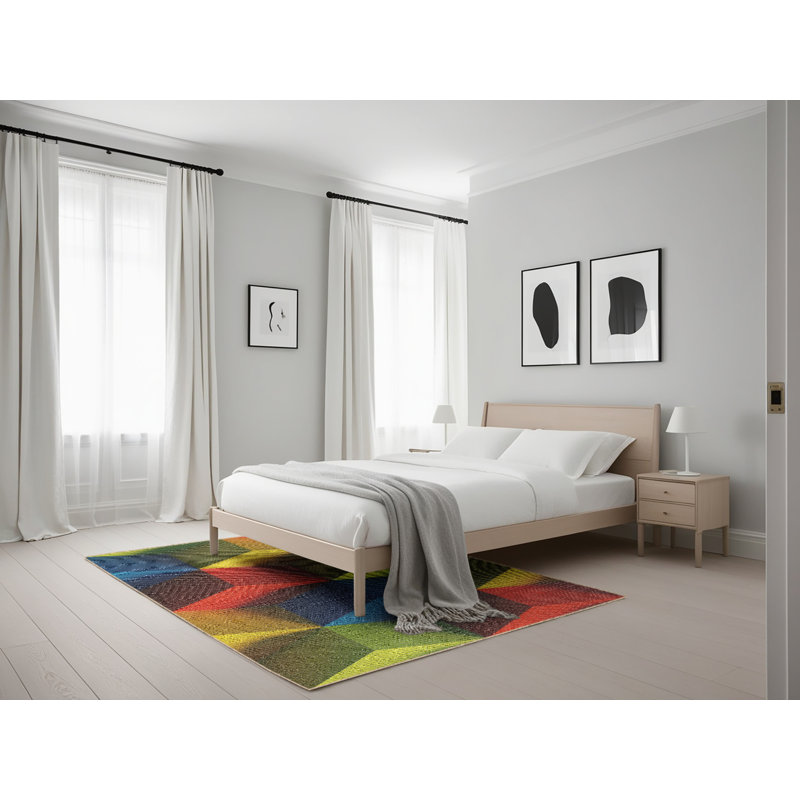 Geometric Indoor Rug, Rectangle 5' x 7'
