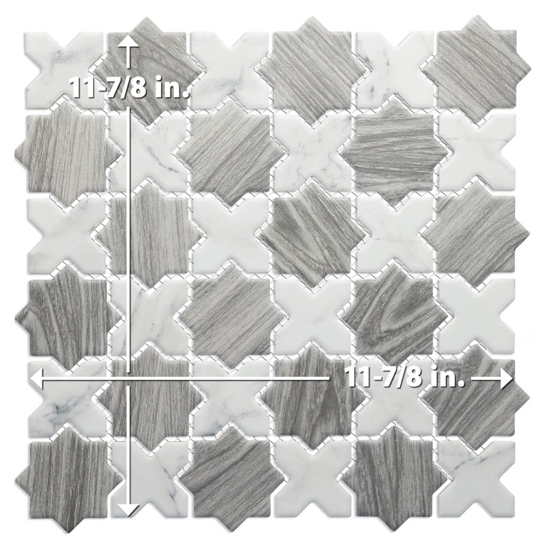 Llama 2" Star 11-7/8 In. X 11-7/8 In. Porcelain Mosaic Tile