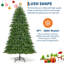 Arbre de Noël artificiel pré-éclairé, sapin de Noël vert avec DEL, embouts de branche, support pliable-522025372