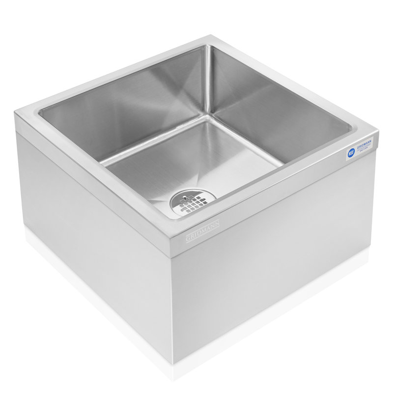 19'' L x 22'' W Silver Floor Service Sink