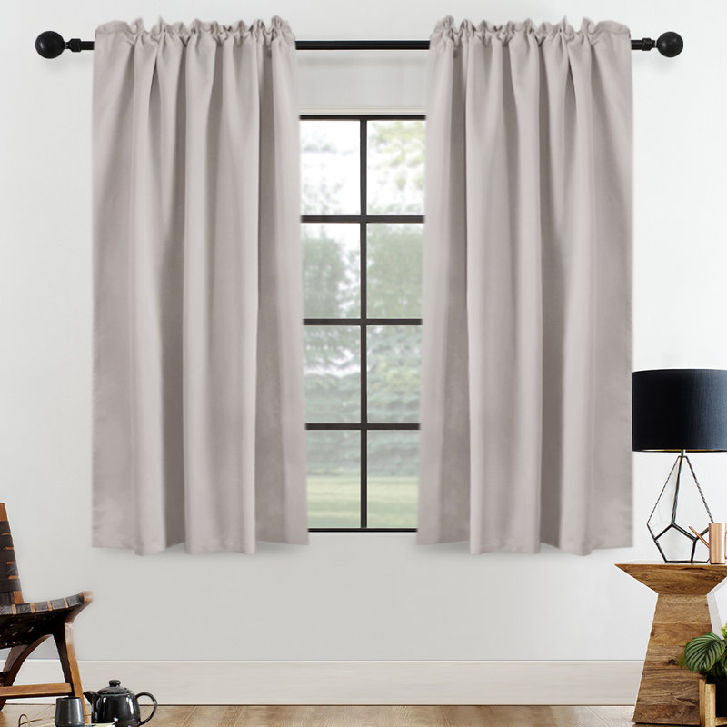 Blackout Solid Back Tab/Rod Pocket Bedroom Draperies Thermal Insulated Window Treatment Panels Room Darkening Blackout Drapes for Living Room