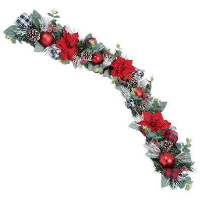 Guirlande fine poinsettia 5 '