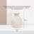 Handcrafted White Bud Shaped Ecomix Vase with Textured Wave-design