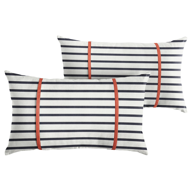 Housse et insert de coussin rectangulaire Stonebrook, 12 po x 24 po, Orange corail melon