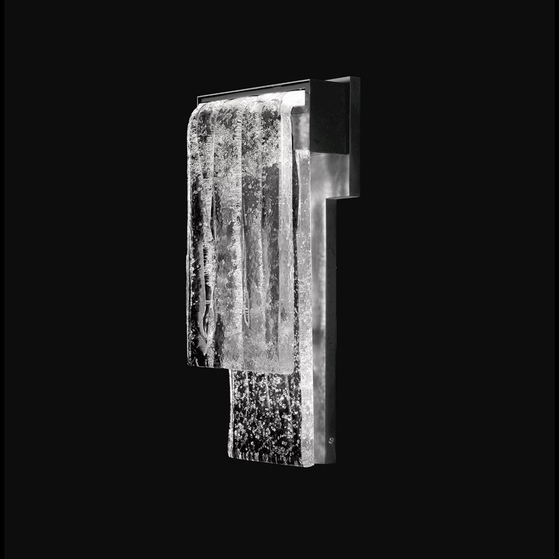 Waterfall 16.25"H Outdoor Wall Sconce, Outdoor Black