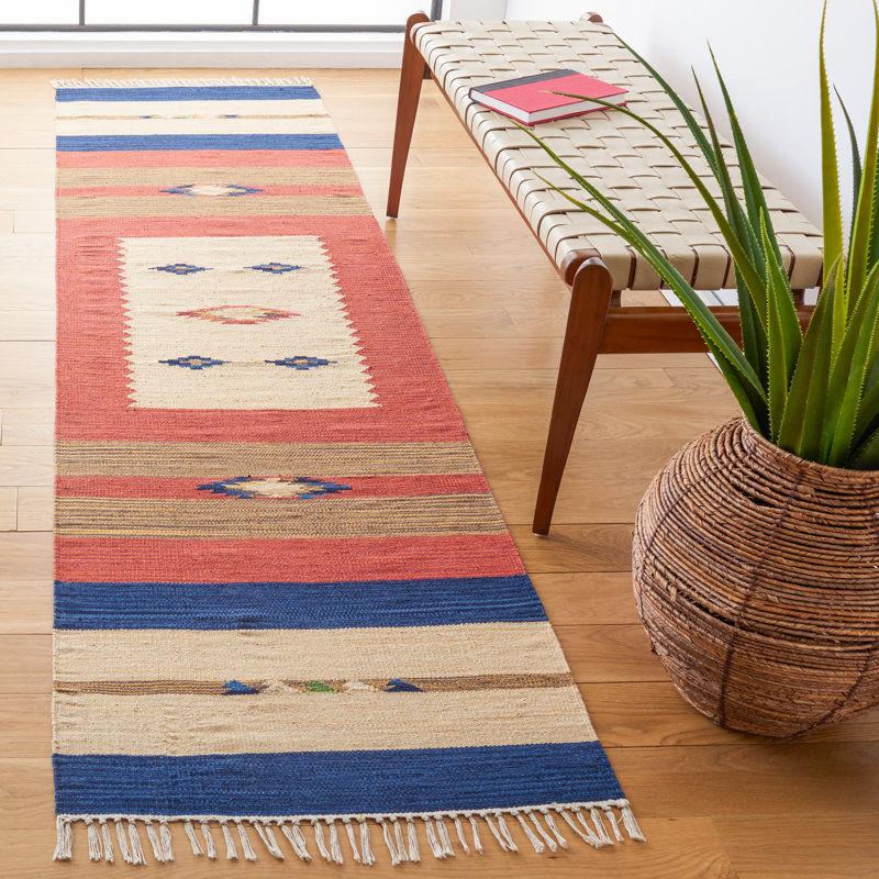Barham Hand Woven Cotton Southwestern Area Rug, Runner 2'3" x 8'