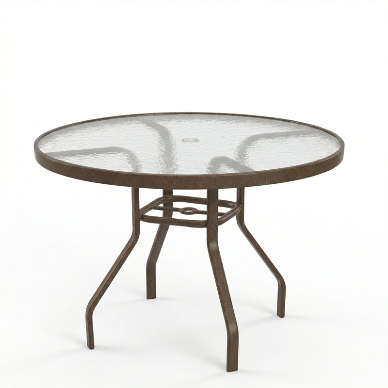 Table de salle à manger ronde en verre 42 po, Greco