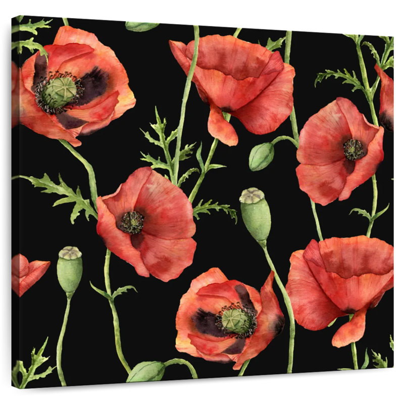 Harnek - coquelicots et fleurs, H 10 po x l 10 po