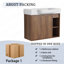 Meuble-lavabo mural 28 po avec lavabo en céramique blanche et porte à fermeture en douceur, emballage Kd