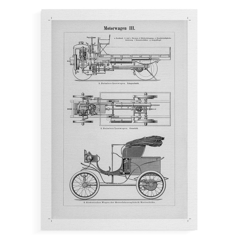 Motorcar industriel - impression sur toile seulement - non encadrée, H 36 po x l 24 po