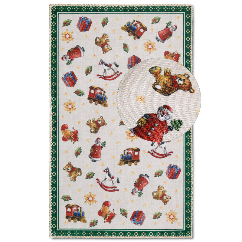 Toy`s Delight Area Rug, Multi-colored Green, Rectangular 50 x 80cm