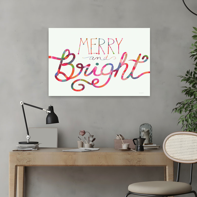 «Merry And Bright», art contemporain contemporain, H 16 po x l 24 po