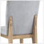 Ensemble de 2 chaises de salle à manger sans accoudoirs en lin gris et chêne 19 pouces Caspian avec coussins confortables et pieds en bois massif-611060218