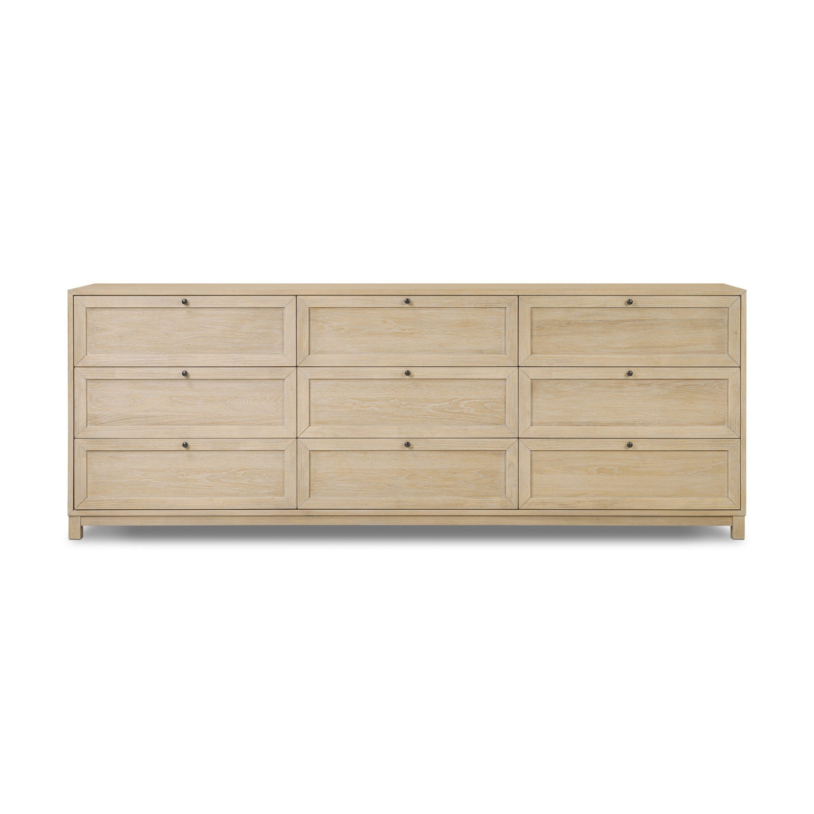 Sonata 88" Oak Dresser, Light Bleach Oak Veneer