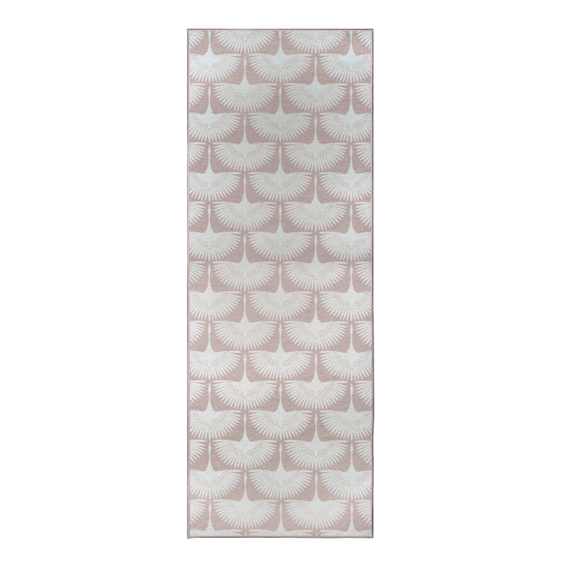 Tapis rose lavable Flock Petal, Tapis de couloir 2 pi 6 po x 7 pi