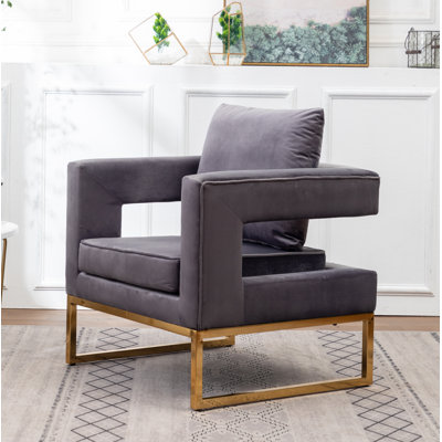 Chaise avec accoudoirs recouverts de tissu d'ameublement