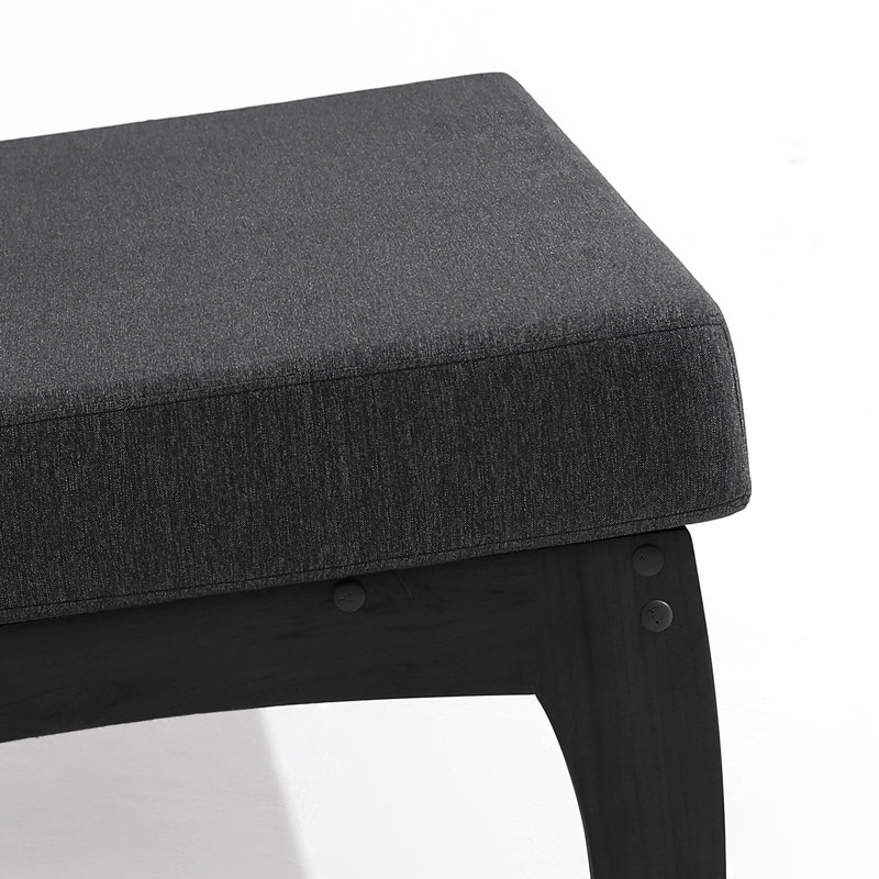 Causeuse d'extérieur avec coussins 43,9 po Polett, Noir, Gris foncé