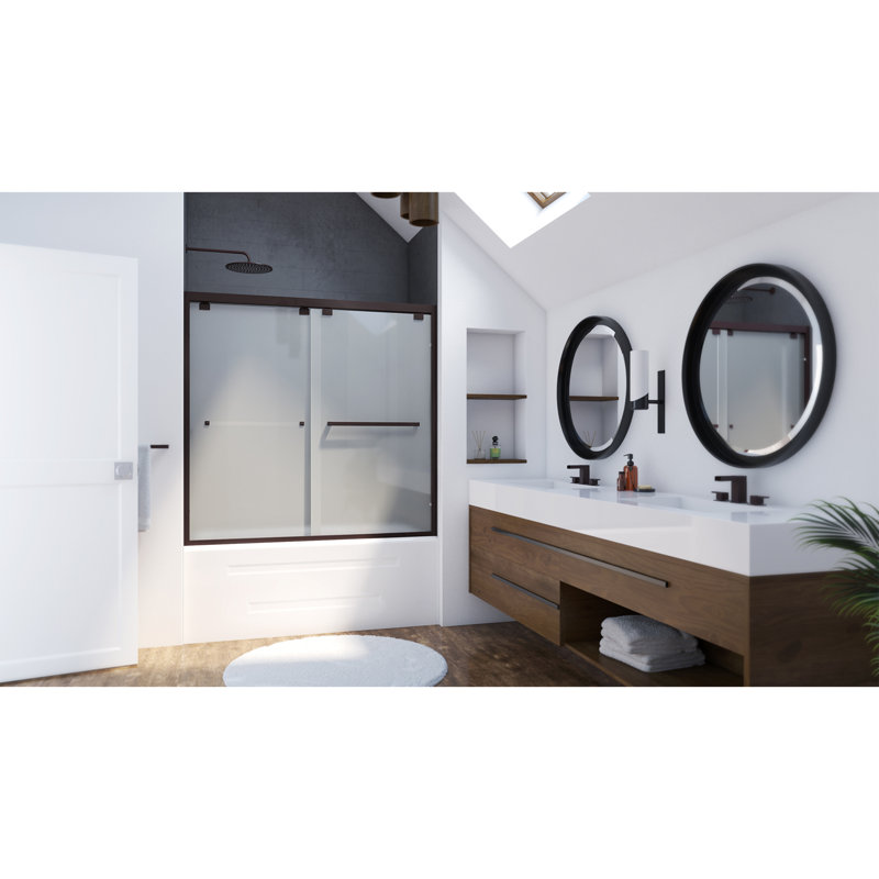 DreamLine Encore 60 in. W Semi-Frameless Bypass Sliding Tub Door, Oil Rubbed Bronze