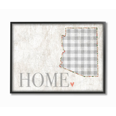 «Arizona Gray Gingham and Floral Heart and Home», impression