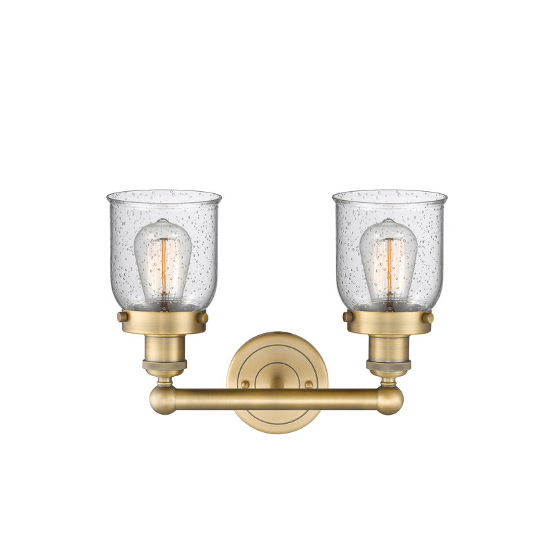 Éclairage pour meuble-lavabo à 2 lumières à intensité variable Corralitos, Laiton brossé, Bullé