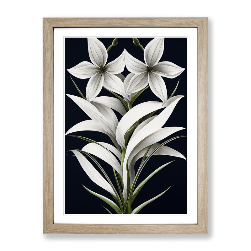 Shining Flowers - Framed Print, 64cm H x 46cm W x 2cm D, Oak Framed