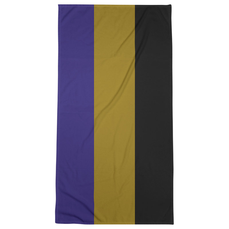 Beach Towel, Purple/Gold/Black