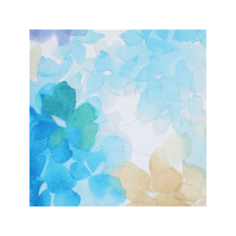 May Flower Cotton Throw Pillow, Blue